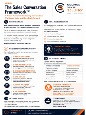 Cover of The Sales Conversation Framework™